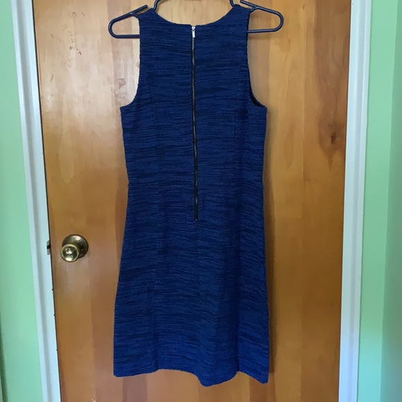 LOFT Blue Textured Sleeveless Dress - Picture 2 of 7